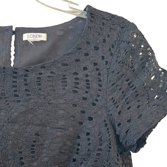 J CREW Black Lace Short Sleeved Lined Blouse Small 🖤 - Picture 4 of 7